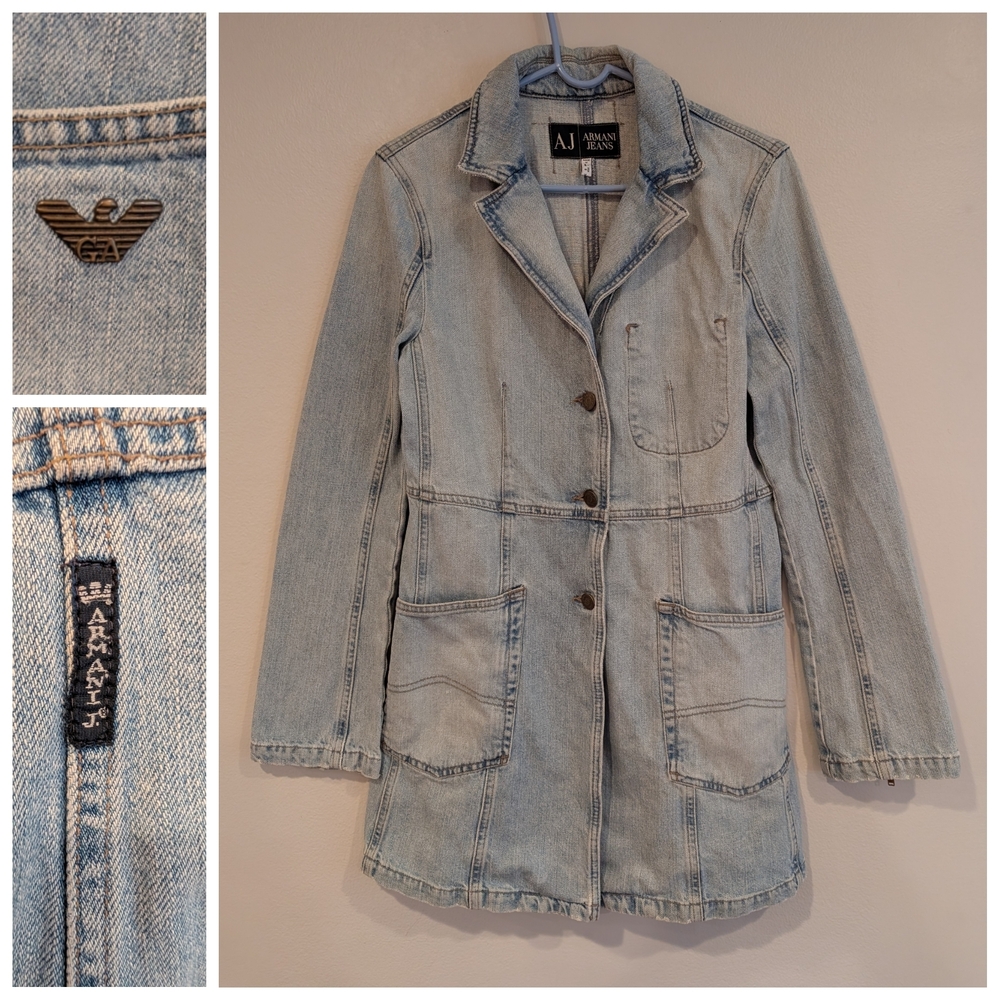 Armani Exchange Women's Classic Blue Denim Coat